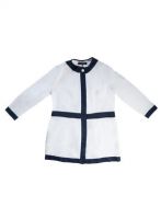 روپوش زنانه یقه گرد نوار سرمه ای جلو دکمه دار مدل NSBMG برند شایگان