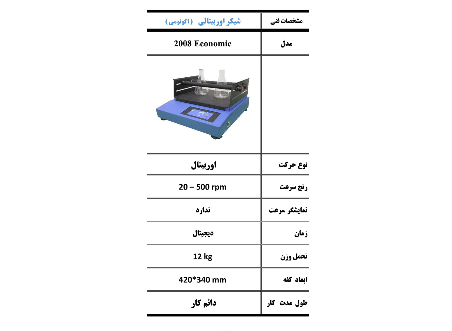 شیکر اوربیتالی اکونومی مدل 2008 Economic  برند پرزان پژوه