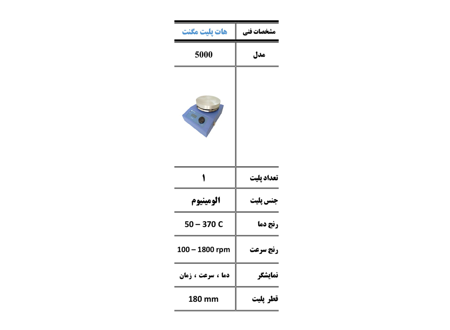 هات پلیت مگنت دیجیتال مدل 5000 برند پرزان پژوه