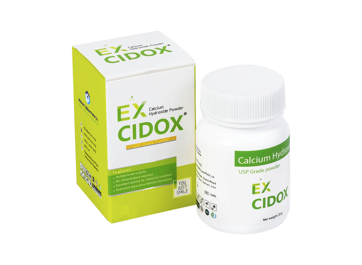 پودر کلسیم هیدروکساید EX CIDOX قوطی 25 گرمی برند پارلا