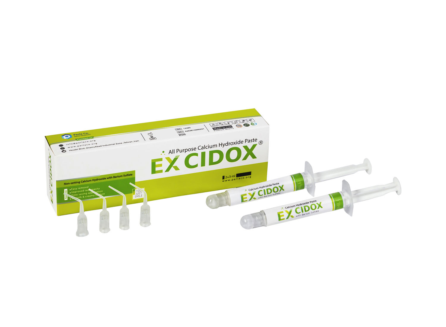 خمیر کلسیم هیدروکساید EX CIDOX سرنگ 6 میلی لیتری برند پارلا