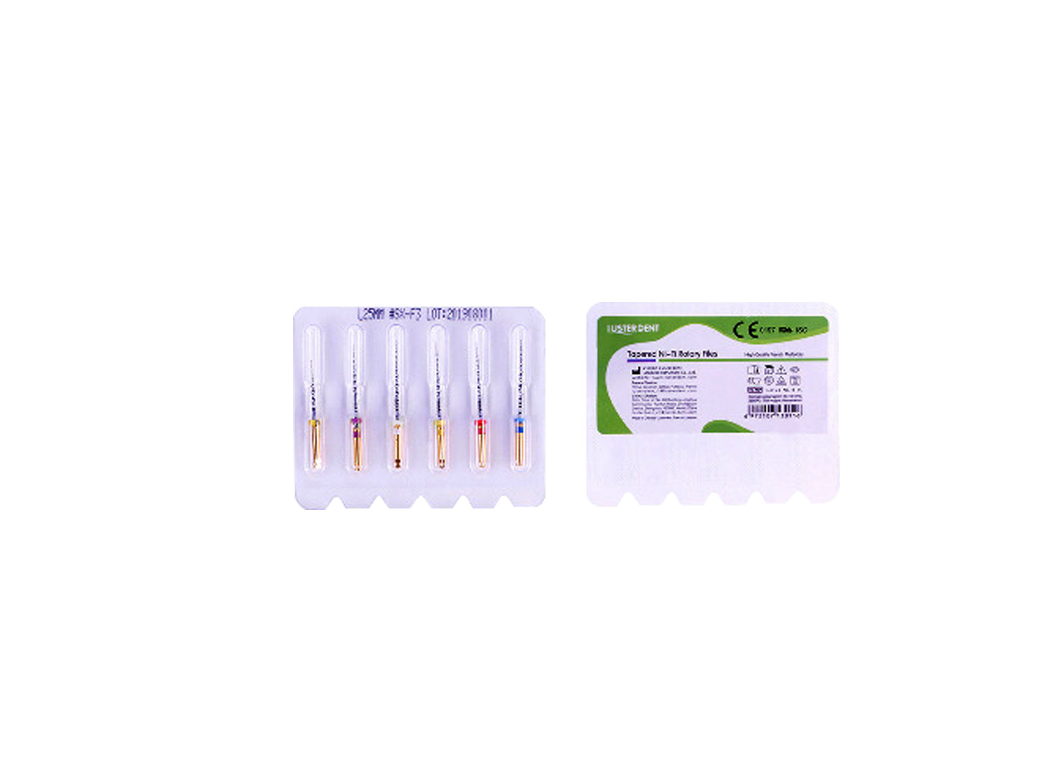 فایل روتاری تیپر NiTi نقره ای طول 25 میلی متر بسته 6 عددی برند Lusterdent