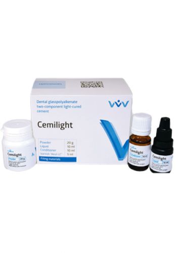 |گلاس آینومر ترمیمی لایت کیور CEMILIGHT برند VLADMIVA