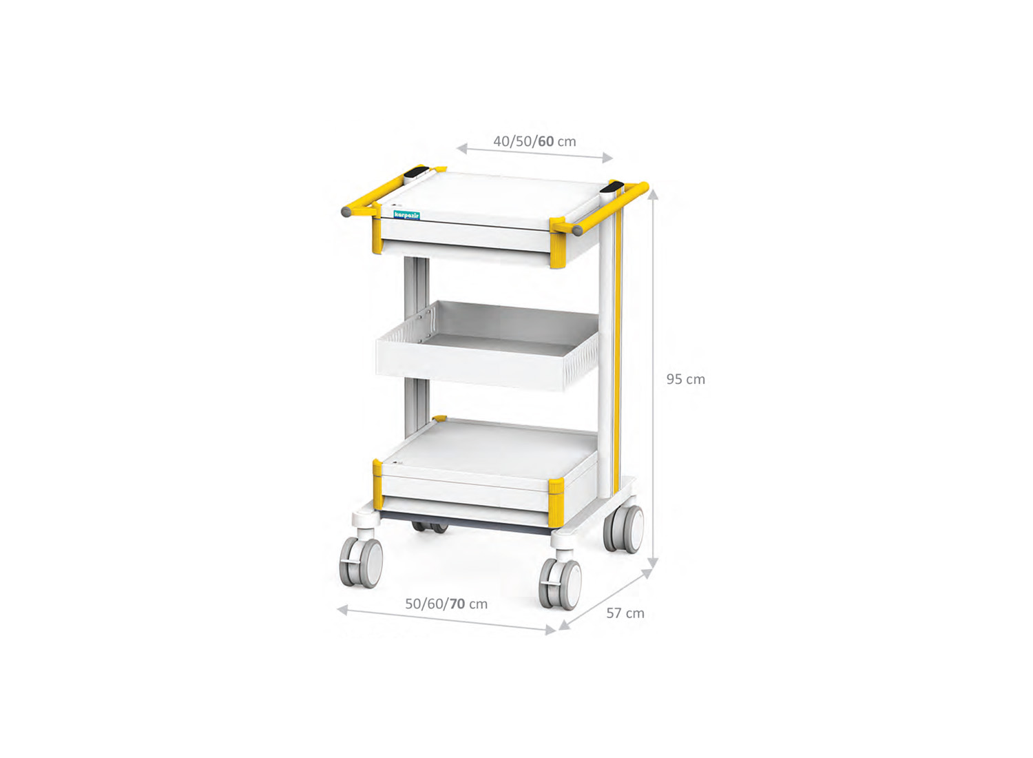 ترالی حمل بیمارستانی مدل CTR 43 برند Karpazir