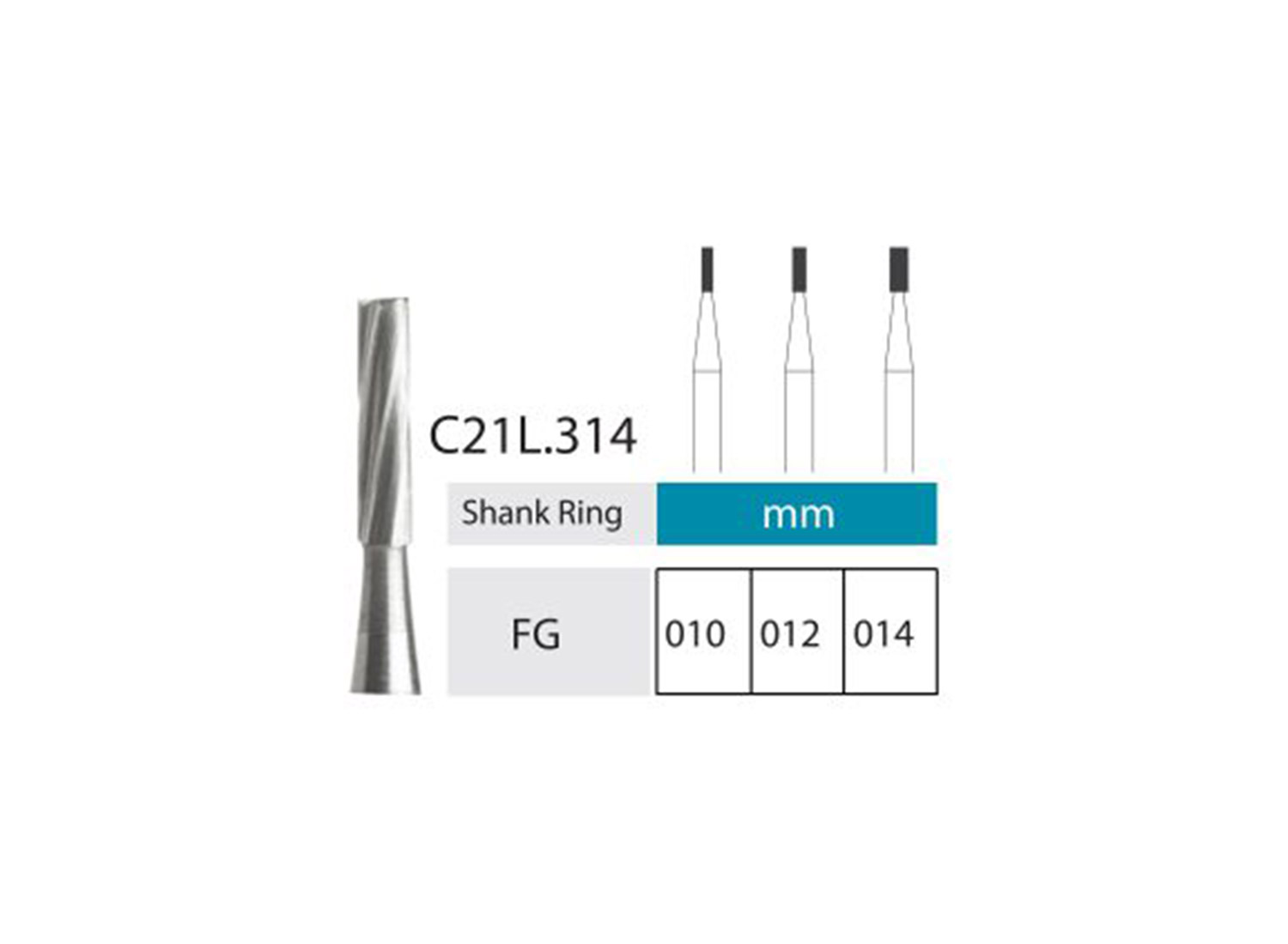 فرز کارباید استوانه ای ته صاف توربین مدل C21L.314 برند RDT
