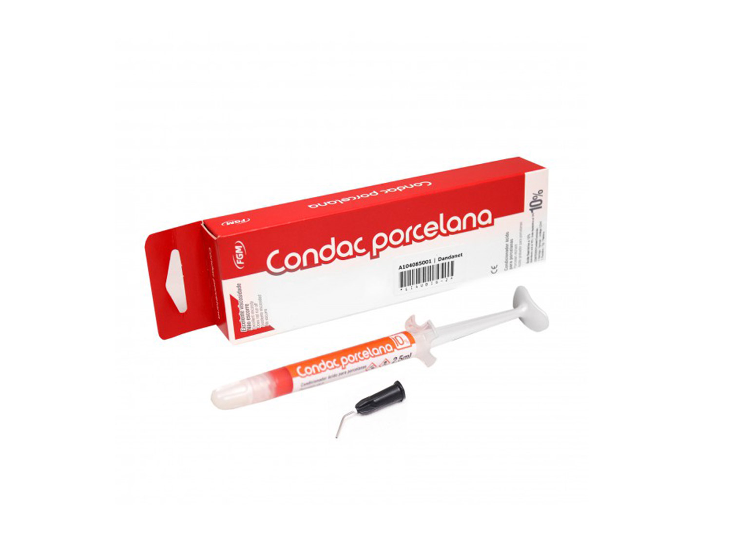 ژل اسید اچ هیدروفلوریک 10% Condac Porcelana سرنگ 2.5 میلی لیتری برند FGM