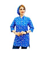اسکراب پزشکی زنانه طرح دار آبی تیره کد 756 برند شکوه دندان