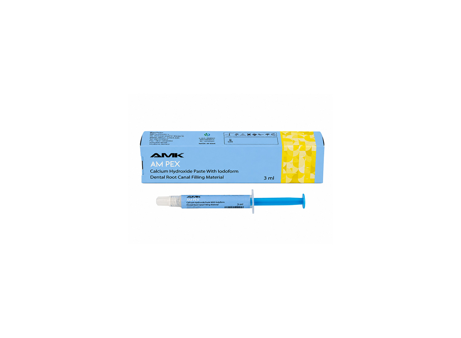 خمیر کلسیم هیدروکساید حاوی یدفرم AMIPEX برند AMK