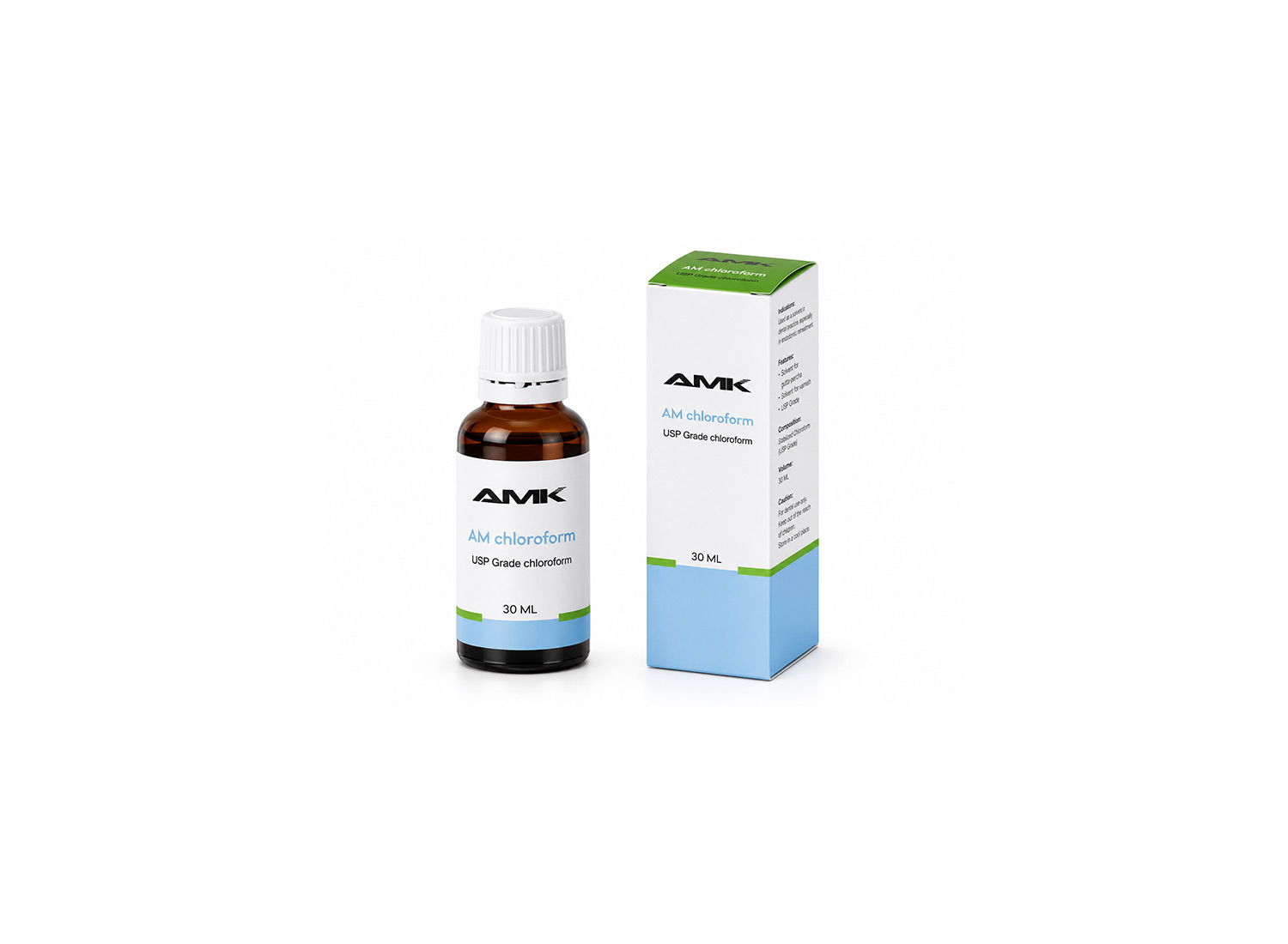 کلروفرم دندانپزشکی AM Chloroform حجم 30 میلی‌لیتر برند AMK